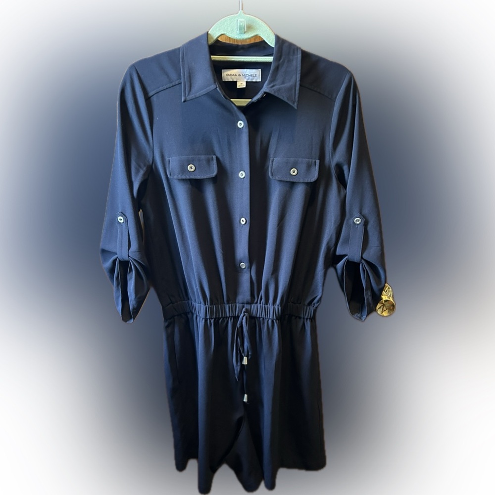Emma & Michele Navy Romper Size Medium